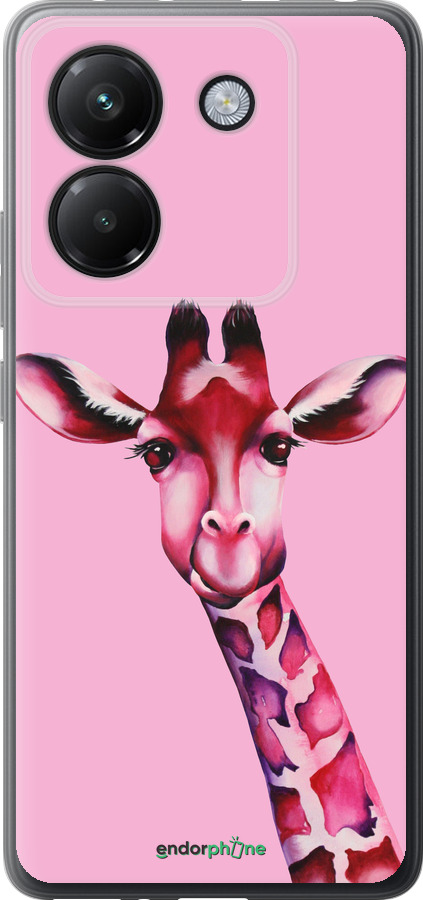 Силиконовый чехол Розовая жирафа для Xiaomi Poco M7 Pro 5G - 4441u-3942 изображение 