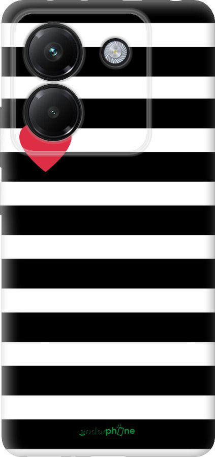 Силиконовый чехол Черно-белые полосы для Xiaomi Poco M7 Pro 5G - 4461u-3942 изображение 