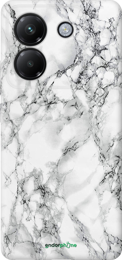 Силиконовый чехол Мрамор белый для Xiaomi Poco M7 Pro 5G - 4480u-3942 изображение 