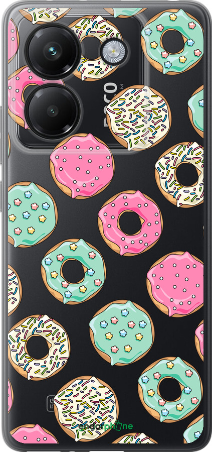 Силиконовый чехол Пончики 1 для Xiaomi Poco M7 Pro 5G - 4657u-3942 изображение 