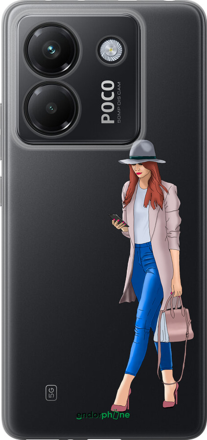 Силиконовый чехол Девушка 1 для Xiaomi Poco M7 Pro 5G - 4751u-3942 изображение 