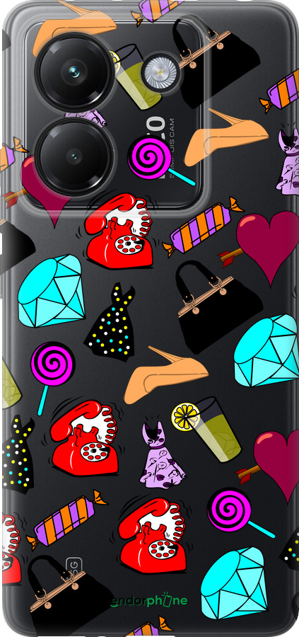 Силиконовый чехол stickers для Xiaomi Poco M7 Pro 5G - 4757u-3942 изображение 