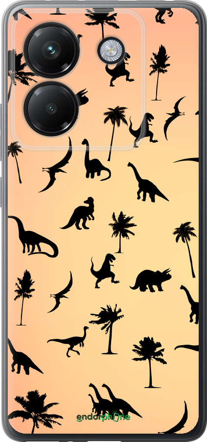 Силиконовый чехол Динозаврики 1 для Xiaomi Poco M7 Pro 5G - 4772u-3942 изображение 