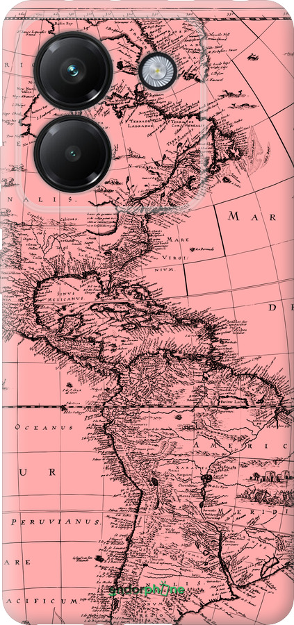 Силиконовый чехол Карта для Xiaomi Poco M7 Pro 5G - 4794u-3942 изображение 