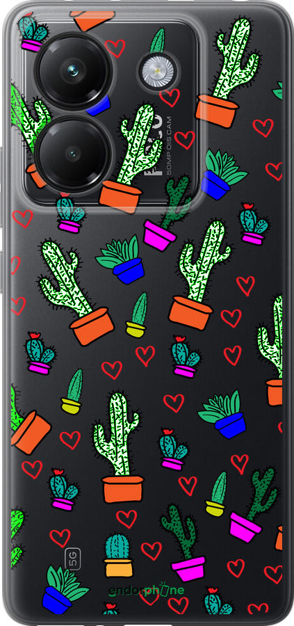 Силиконовый чехол Кактусы 4 для Xiaomi Poco M7 Pro 5G - 4856u-3942 изображение 