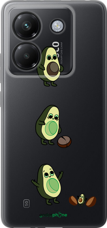 Силіконовий чехол Авокадо 1 для Xiaomi Poco M7 Pro 5G - 4857u-3942 изображение 