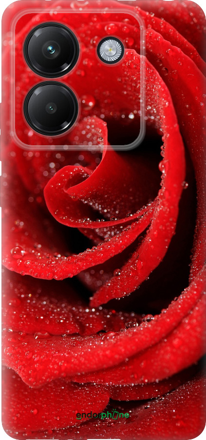 Силиконовый чехол Красная роза для Xiaomi Poco M7 Pro 5G - 529u-3942 изображение 