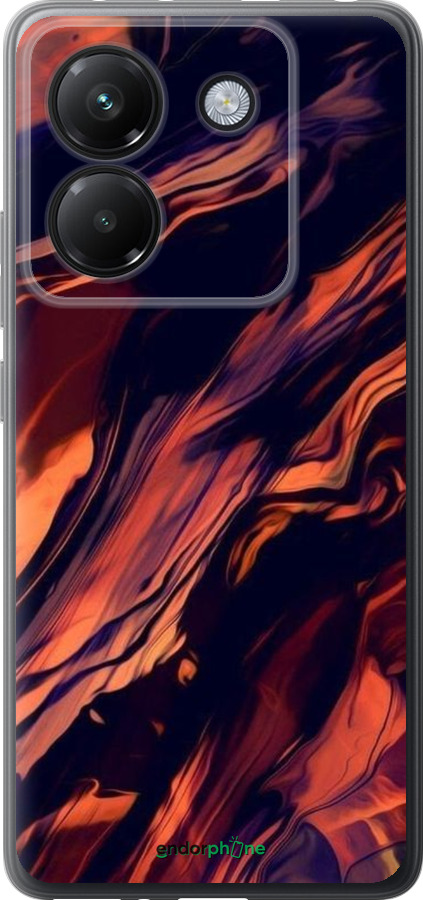 Силиконовый чехол Черно-оранжевая абстракция для Xiaomi Poco M7 Pro 5G - 5340u-3942 изображение 