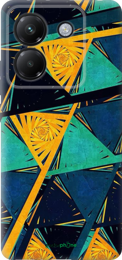 Силіконовий чехол Арт, абстракція, жовтий, синій для Xiaomi Poco M7 Pro 5G - 5382u-3942 изображение 