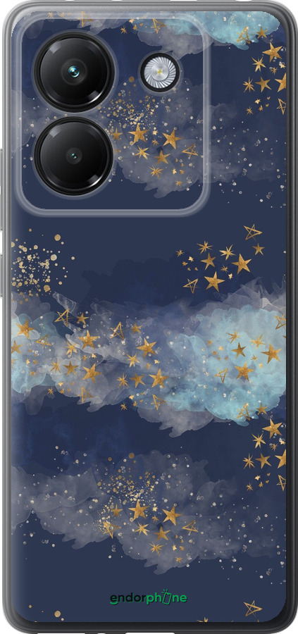 Силиконовый чехол Ночь золотые звезды для Xiaomi Poco M7 Pro 5G - 5421u-3942 изображение 