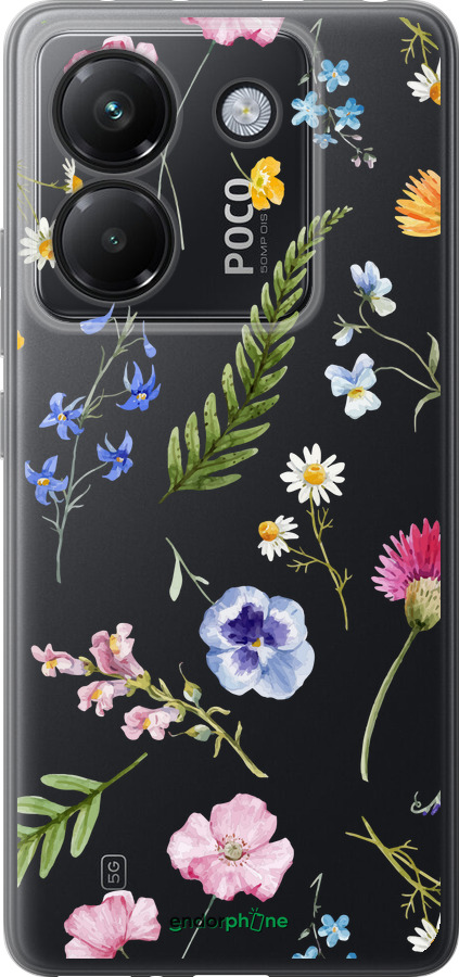 Силиконовый чехол Цветочный фон v2 для Xiaomi Poco M7 Pro 5G - 5472u-3942 изображение 