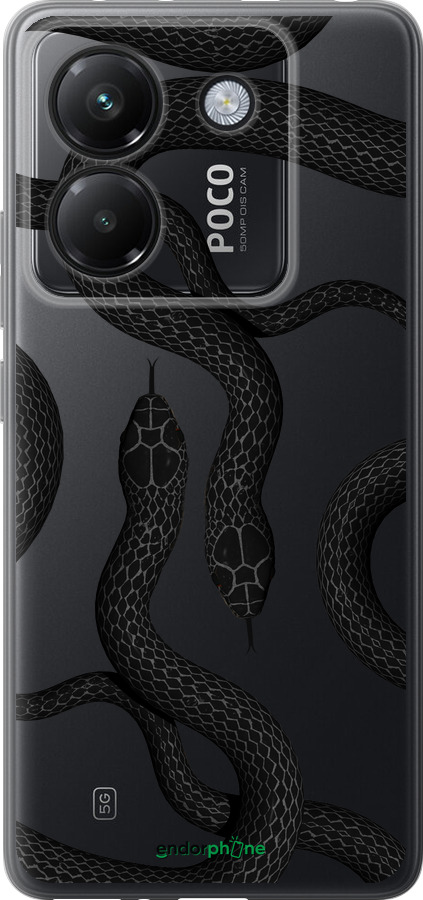 Силиконовый чехол Змеи для Xiaomi Poco M7 Pro 5G - 5473u-3942 изображение 