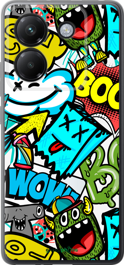 Силиконовый чехол Стикеры v4 для Xiaomi Poco M7 Pro 5G - 5508u-3942 изображение 