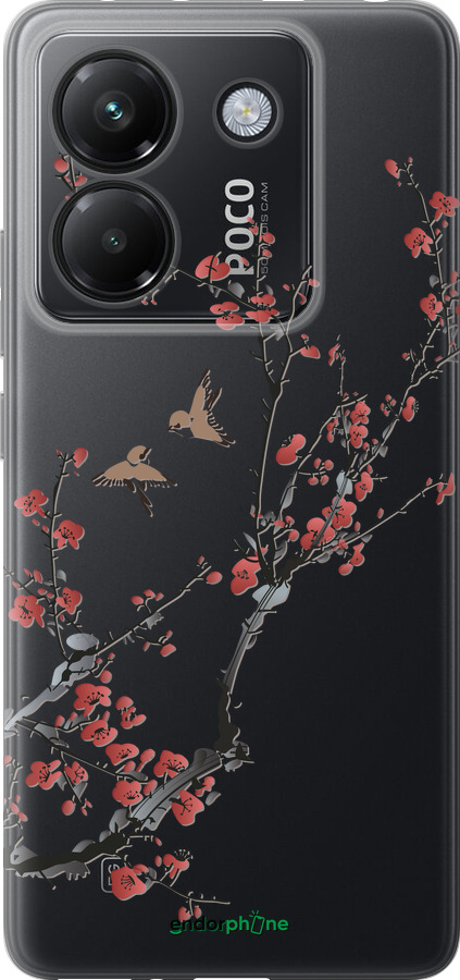 Силіконовий чехол Сакура v2 для Xiaomi Poco M7 Pro 5G - 5538u-3942 изображение 