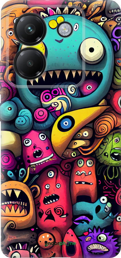 Силиконовый чехол Cмешные монстры для Xiaomi Poco M7 Pro 5G - 5549u-3942 изображение 