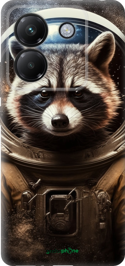 Силіконовий чехол Єнот-австронавт для Xiaomi Poco M7 Pro 5G - 5581u-3942 изображение 