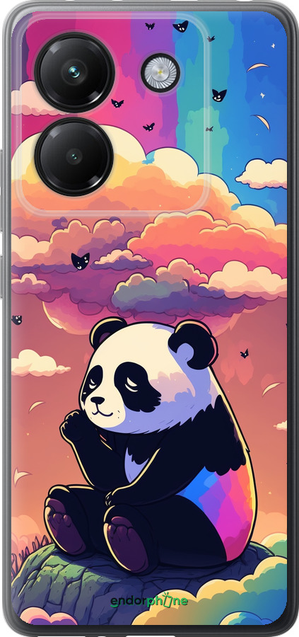 Силиконовый чехол Панда в облаках для Xiaomi Poco M7 Pro 5G - 5585u-3942 изображение 