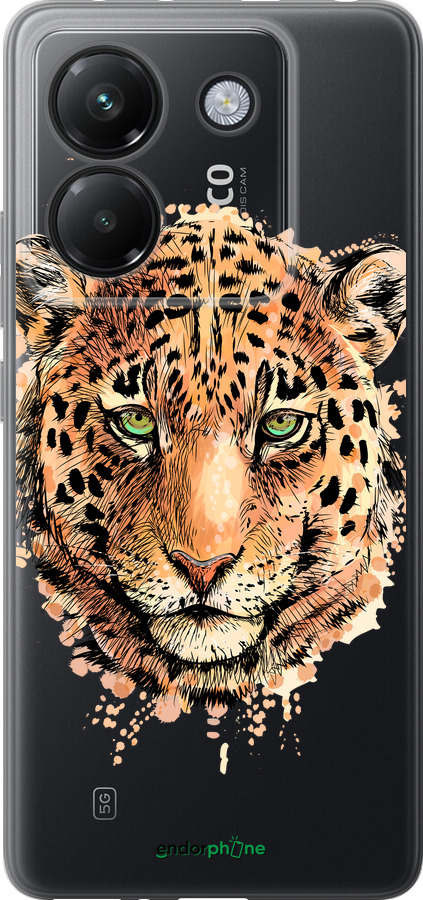 Силиконовый чехол Леопард v2 для Xiaomi Poco M7 Pro 5G - 5606u-3942 изображение 