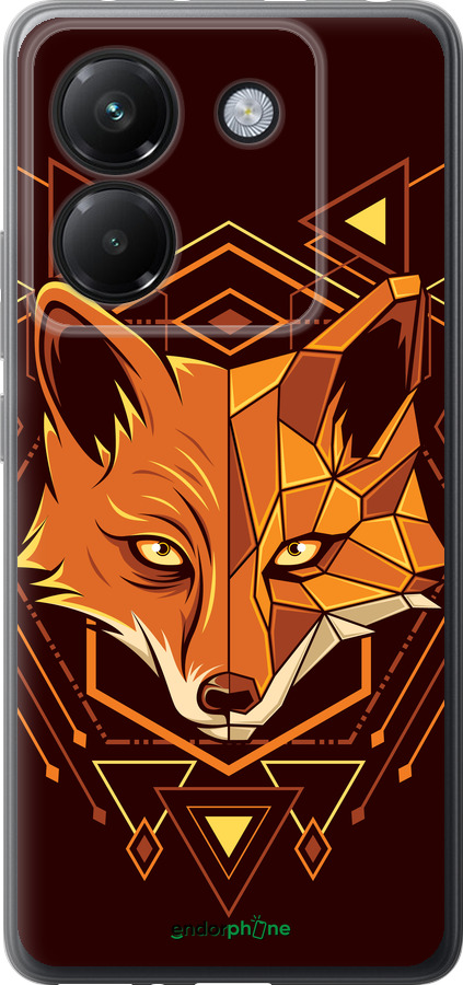 Силиконовый чехол Лиса геометрия для Xiaomi Poco M7 Pro 5G - 5607u-3942 изображение 