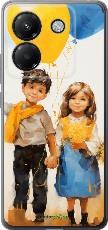 Силиконовый чехол Дети с шариками для Xiaomi Poco M7 Pro 5G - 5659u-3942 изображение 