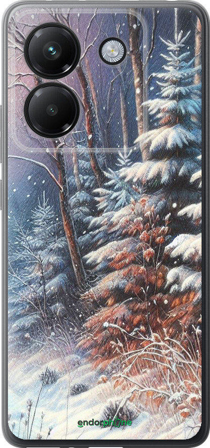 Силиконовый чехол Зимний пейзаж для Xiaomi Poco M7 Pro 5G - 5814u-3942 изображение 