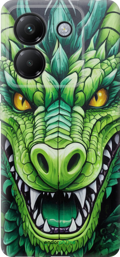 Силиконовый чехол Зелёный дракон для Xiaomi Poco M7 Pro 5G - 5816u-3942 изображение 