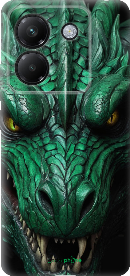 Силиконовый чехол Зелёный дракон v2 для Xiaomi Poco M7 Pro 5G - 5817u-3942 изображение 