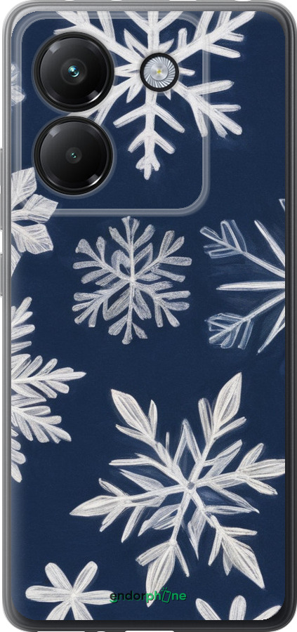 Силиконовый чехол Снежинки для Xiaomi Poco M7 Pro 5G - 5821u-3942 изображение 