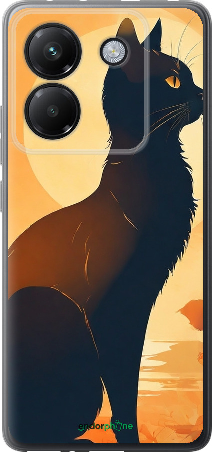 Силиконовый чехол Черная кошка v2 для Xiaomi Poco M7 Pro 5G - 5830u-3942 изображение 