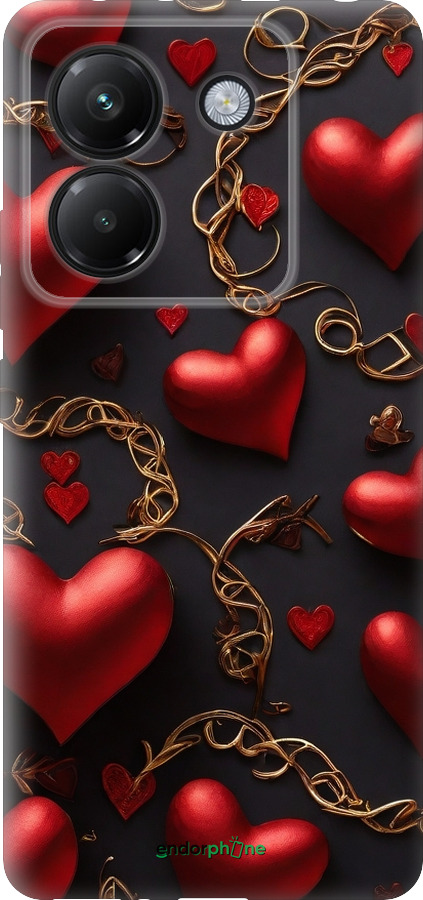 Силіконовий чехол Сердечки для Xiaomi Poco M7 Pro 5G - 5831u-3942 изображение 