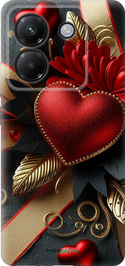 Силиконовый чехол Сердечки v2 для Xiaomi Poco M7 Pro 5G - 5832u-3942 изображение 