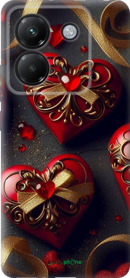 Силиконовый чехол Сердечки v4 для Xiaomi Poco M7 Pro 5G - 5834u-3942 изображение 