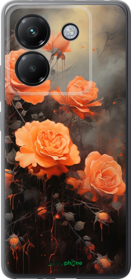 Силіконовий чехол Оранжеві троянди для Xiaomi Poco M7 Pro 5G - 5944u-3942 изображение 