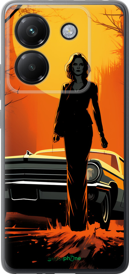 Силиконовый чехол Чехол для телефона Девушка возле автомобиля для Xiaomi Poco M7 Pro 5G - 5946u-3942 изображение 