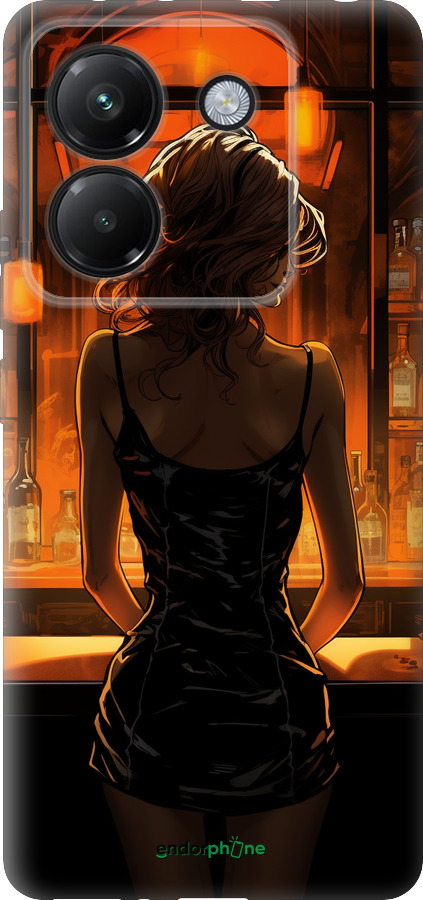 Силиконовый чехол Чехол для телефона Девушка в баре для Xiaomi Poco M7 Pro 5G - 5947u-3942 изображение 