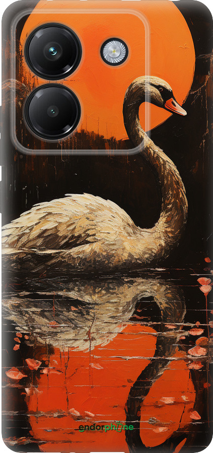 Силиконовый чехол Лебедь для Xiaomi Poco M7 Pro 5G - 5964u-3942 изображение 