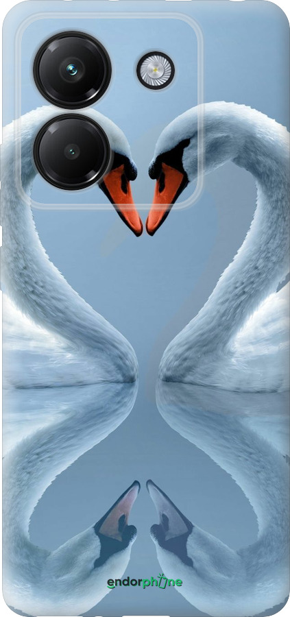 Силиконовый чехол Лебеди для Xiaomi Poco M7 Pro 5G - 6007u-3942 изображение 