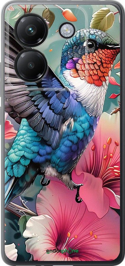 Силиконовый чехол Сказочная колибри для Xiaomi Poco M7 Pro 5G - 6051u-3942 изображение 