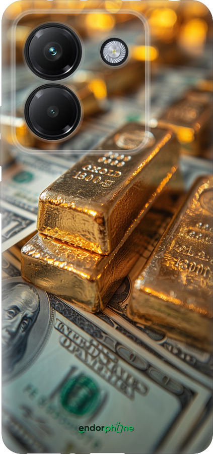 Силіконовий чехол Злитки та долари для Xiaomi Poco M7 Pro 5G - 6105u-3942 изображение 