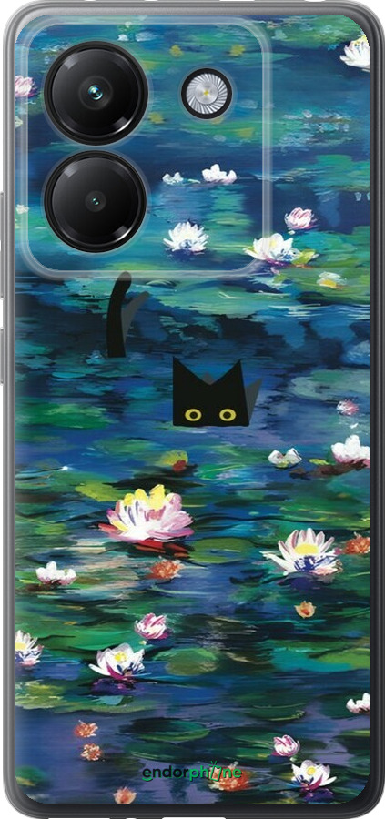 Силиконовый чехол із зображенням водяних лілій та кішок для Xiaomi Poco M7 Pro 5G - 6257u-3942 изображение 