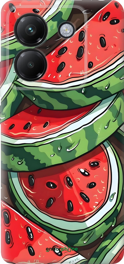 Силиконовый чехол Арбуз для Xiaomi Poco M7 Pro 5G - 6315u-3942 изображение 
