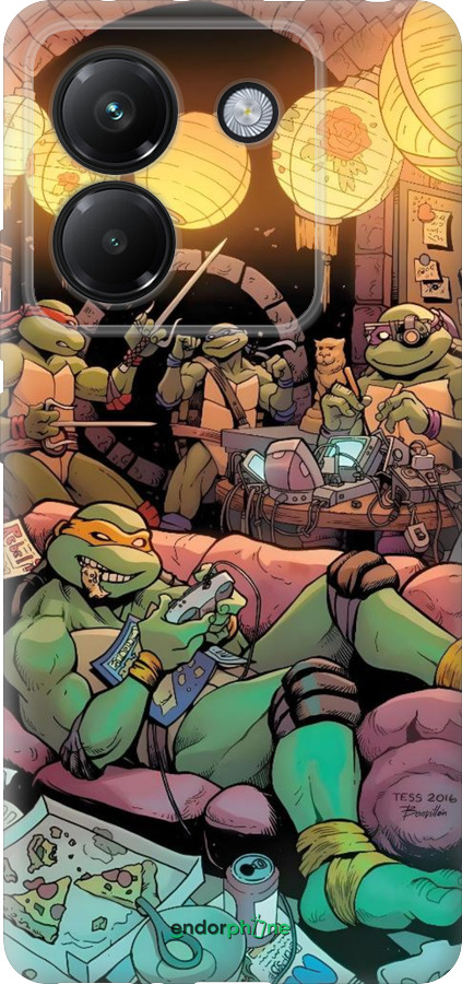 Силиконовый чехол Черепашки нинзя для Xiaomi Poco M7 Pro 5G - 6346u-3942 изображение 