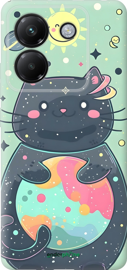 Силиконовый чехол Милый котик для Xiaomi Poco M7 Pro 5G - 6364u-3942 изображение 