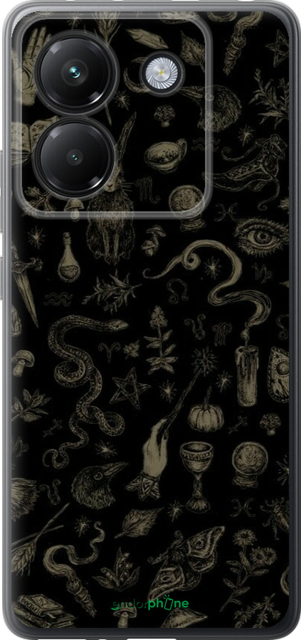 Силиконовый чехол Мистический коллаж с травами и магическими символами для Xiaomi Poco M7 Pro 5G - 6428u-3942 изображение 