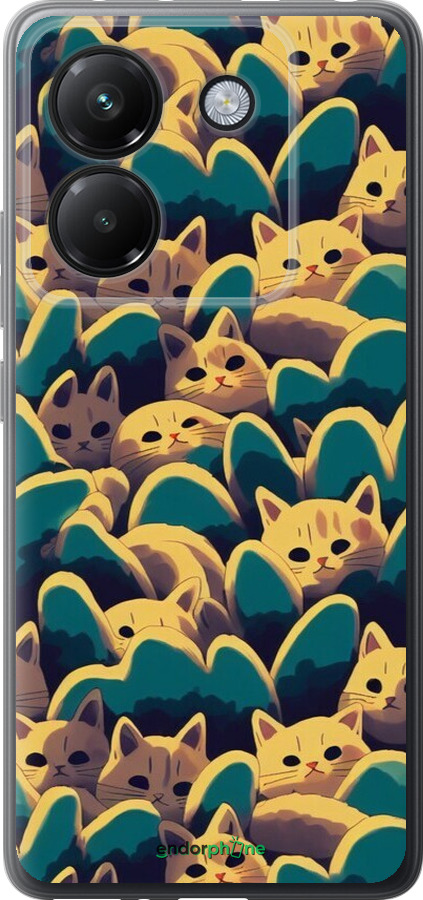 Силиконовый чехол С изображением кошек для Xiaomi Poco M7 Pro 5G - 6429u-3942 изображение 