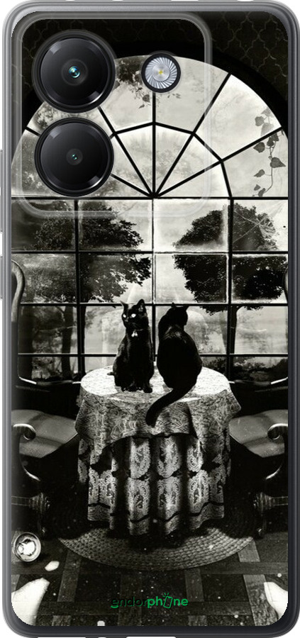 Силиконовый чехол Череп и коты для Xiaomi Poco M7 Pro 5G - 6432u-3942 изображение 