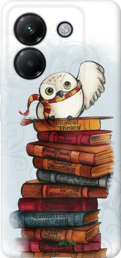 Силиконовый чехол Сова и книги для Xiaomi Poco M7 Pro 5G - 6436u-3942 изображение 