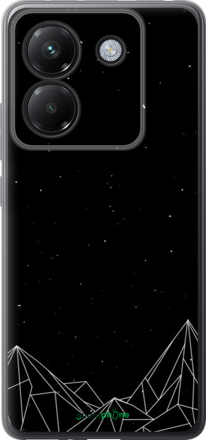 Силиконовый чехол Черно белые абстрактные горы для Xiaomi Poco M7 Pro 5G - 6437u-3942 изображение 