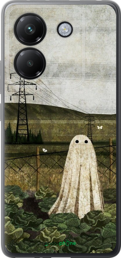 Силиконовый чехол Иллюстрация призрак в капусте для Xiaomi Poco M7 Pro 5G - 6440u-3942 изображение 