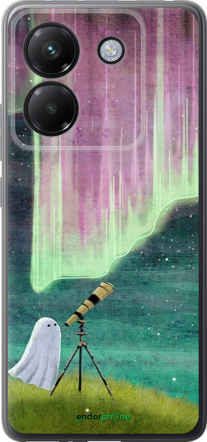 Силиконовый чехол Привидение и звезды для Xiaomi Poco M7 Pro 5G - 6443u-3942 изображение 